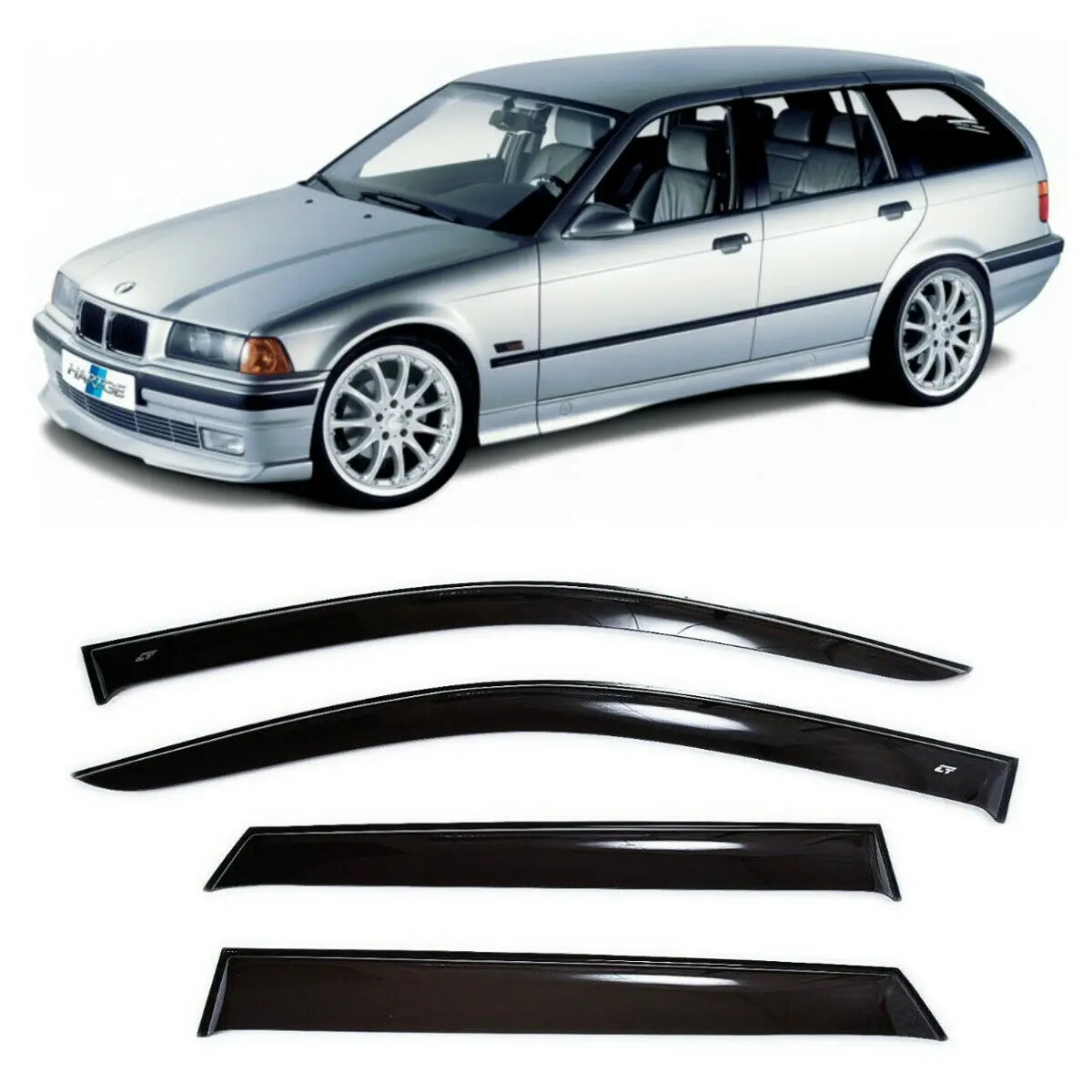 Wind Visor Deflectors Cobra Tuning B21995- Car Ventvisor Door Side - Window Air Guard for Protection Against Snow Sun and Rain Compatible with BMW