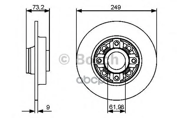 Диск Тормозной Citro?N: C4 04-, C4 Купе 04- Peugeot: 308 07-, 308 Cc 09-, 308 Sw 07- Bosch арт. 0986479388