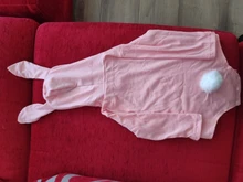 Mono de Pascua para recién nacido de 0 a 24 meses, mono de manga larga de Color sólido, oreja de conejo con capucha, mono de cola, novedad de 2020