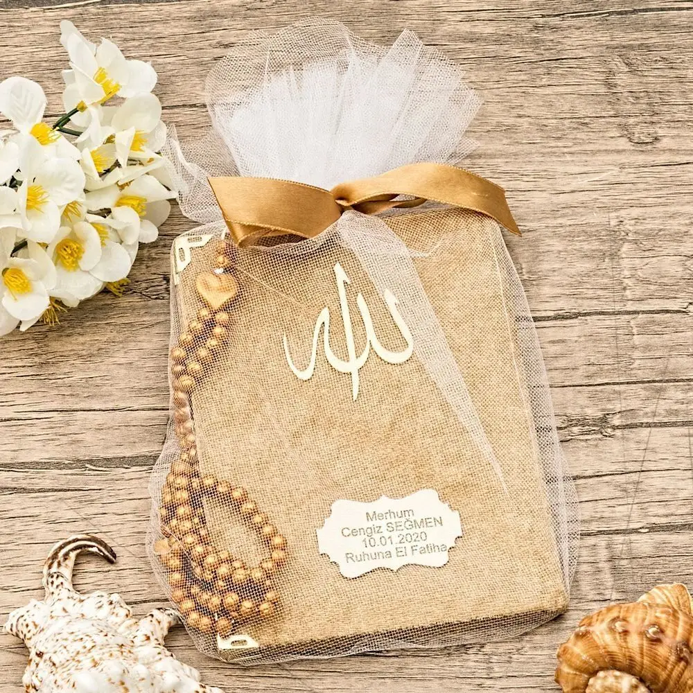 Luxury Muslim Gift Set Velvet Yasin Sharif Rosary Islamic Personalized Custom Embellished Tulle Wholesale Shopping Religious Items Ramadan 2023 Worship Societies Excellent Quality Mevlüt Groups Fashion