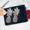 Boucles d'oreilles en cristal brillant pour femmes, boucles d'oreilles en forme de goutte, sexy pour boîte de nuit, ananas, or, argent, accessoire ► Photo 3/4