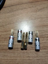 Conector de Banana de 4mm, conectores banana para altavoz de 24K, chapado en cobre y oro de 4mm, con poste de encuadernación de 4mm, 4 Uds.