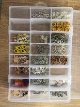 Caja de almacenamiento de plástico para joyas, compartimiento ajustable, caja para pendientes, estuche para joyería, varios tamaños