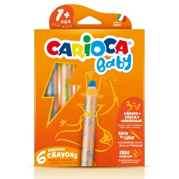 

ebebek Carioca 3in1 Jumbo Wooden Body Coloring Pencils 6 pcs