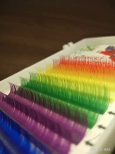 Kimcci 6 Arco Iris Color de la mezcla de pestaña de visón Extensión Profesional de pestañas falsas individuales de caramelo, Maquiagem cilios