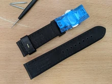 Maikes-correas de reloj de cuero genuino hechas a mano, de 18mm, 20mm, 22mm y 24mm, con hebilla de mariposa Universal