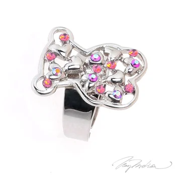 

Ring Rhodium and Swarovski crystal Pink OSORED Collection CROWN