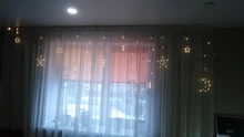 Lights Curtain-String Moon-Lamp Window-Decor Christmas Garland Fairy Icicle-Star LED