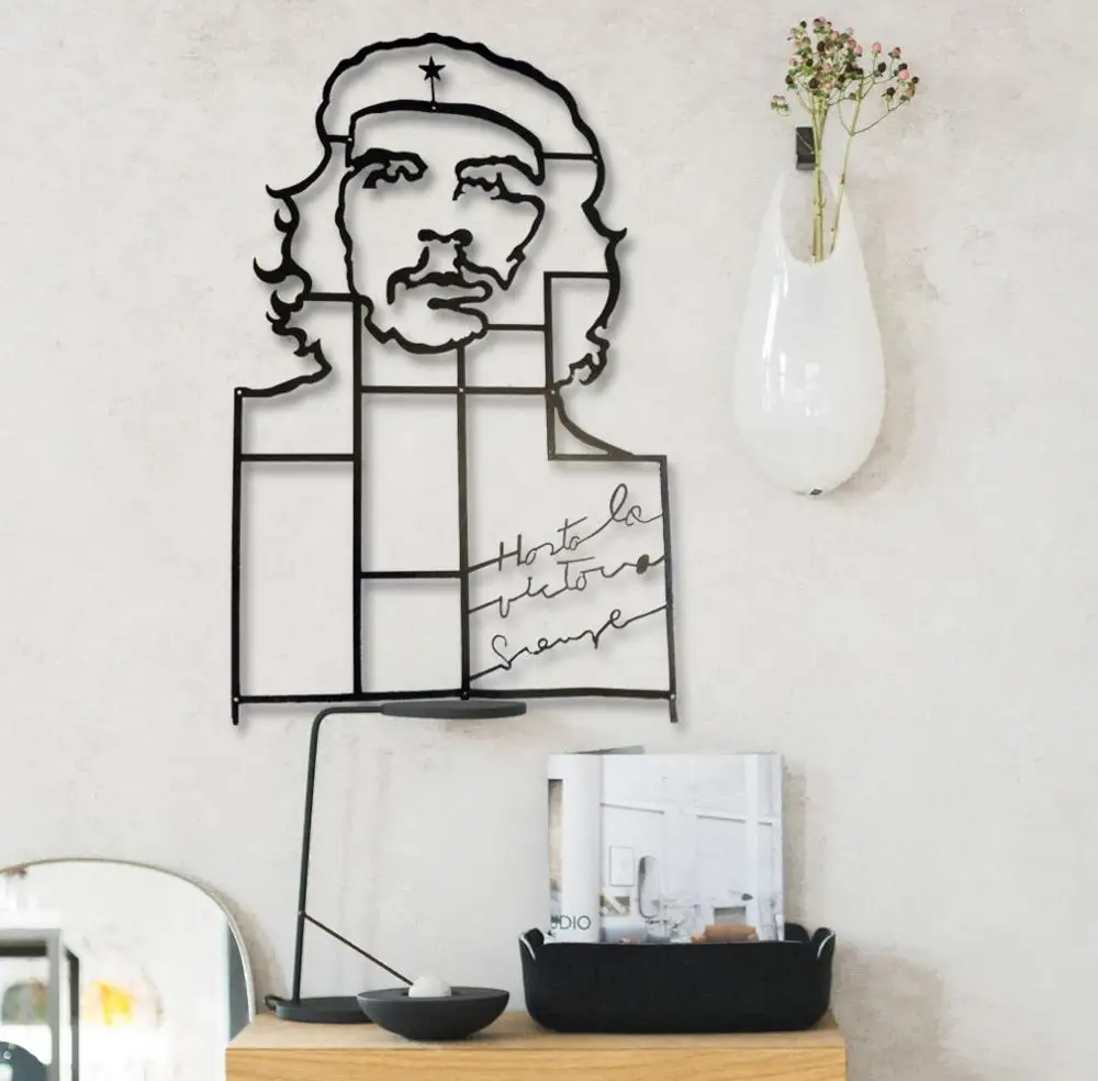 Che Metal Wall Decor Metal Wall Art Decor 3D Metal Sculpture Metal Wall Decor for Home Office Bedroom Living Room Outdoor Decora