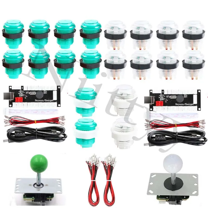Аркадный джойстик DIY Kit Zero Delay 20 светодиодный аркадные кнопки+ Джойстики+ USB энкодер комплект+ кабели Запчасти для игровых автоматов комплект - Цвет: 10