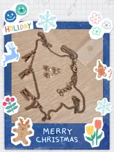 Pop Coreano de moda aleación Simple cartas ejército clavícula collar de cadena para las mujeres Vintage de Metal colgante de joyería al por mayor