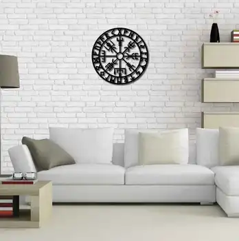 

Металлический декор стен Viking Vegvisir 70x70 cm дизайн интерьера домашнего