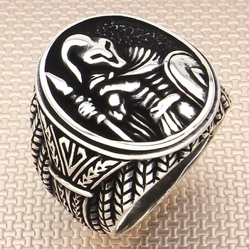 

Sterling Silver Ring 925 For Men Spartan Warrior Design Gift For Him Men's Rings Real Pure Silver - Turkish Jewelry
