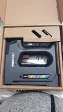 WORKPRO-grapadora eléctrica de 3,6 V, pistola de clavos de iones de litio, inalámbrica, resistente, 6 en 1, clavadora de muebles, herramienta de grapas de marco de madera