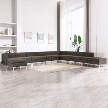 

Sofa Set 11 PCs fabric gray mole sofas