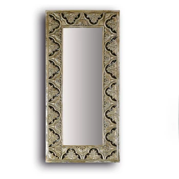 

Rectangular wall mirror frame silver die cut decapered Baroque 40X80