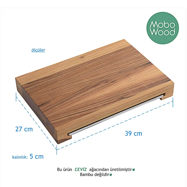 100% Természetes Dió A Török ​​Kézzel Készített Darabolás És Vágódeszka Konyhai Szakácsok Szakácsok, Valamint Rozsdamentes Acél Tálca - Image 4