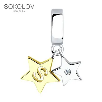

Pendant SOKOLOV made of gilded silver fashion jewelry 925 women's/men's, male/female, women's male, pendants for neck women