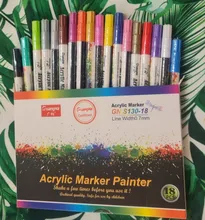 Gn-Rotuladores acrílicos de pintura acrílica, bolígrafos ideales para rotular tazas de porcelana, vidrio, roca, cerámica, lienzos de tela, o madera, 12 o 18 colores, de 0,7mm