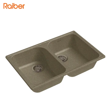 

Кухонная мойка Raiber с двумя чашами, топаз, RQ610