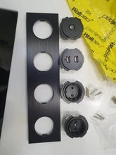 Brushed Socket Audio-Modules Wall-Switch Rj45 Cat6 Black HDMI Aluminum Wallpad L6 Usb-Charger