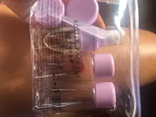 Mini botes de plástico para cosméticos, mini botellas de plástico para uso de crema cosmética para rostro, juego de 7 unidades, envases vacíos de plástico transparentes, kit de viaje