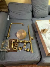 Shower-Faucet-Set Handshower Wall-Mount Brass Bathroom Rozin Antique Tap Dual-Handle