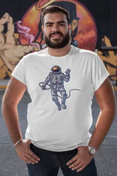 

Angemiel Wear Giving the Nod Astronaut White Men 'S Cotton Big Size T-Shirt