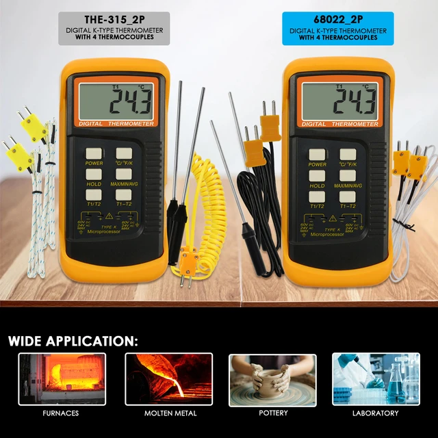 Thermocouple Thermometer Digital K Type Thermometer With 4