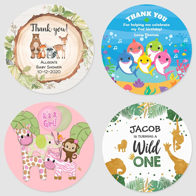 Customized Baby Shower Stickers Invitation Seals personalized label birthday gender reveal party Favors Gift Box decoration | Дом и сад