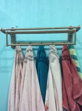 Towel-Rack Hooks Bathroom-Accessories Foldable Antique Aluminum Brass with Active