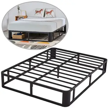 

Bed Frame 12" Metal Platform Bed Frame Heavy Duty Steel Slat Platform Strengthen Support Mattress No Box Spring Needed (Queen)