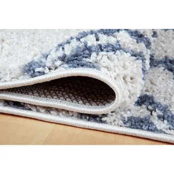 

Je Veux Home Moroccan Shaggy Soft, Geometric Carpet Cream-Dark Gray-60x90