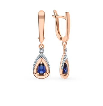 

Silver earrings with sapphires sunlight sample 925