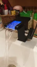 Faucet Sink-Tap Led-Waterfall Bathroom-Basin Hot-Water-Mixer Single-Handle Color Cold