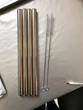 Metal Straw Drinking-Straws-Set Boba Bubble-Tea-Milkshake-Straw Reusable Large 304-Stainless-Steel