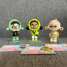 POPMART-Muñeca de caja ciega Skullpanda serie Hypepanda, juguetes de figuras de acción binarios, regalo de cumpleaños para chico