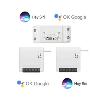 

Smart Home Combo For Apple HomeKit Switch Google Assistant WiFi 2xMini Basic Wireless Remote Socket Voice Control Relay