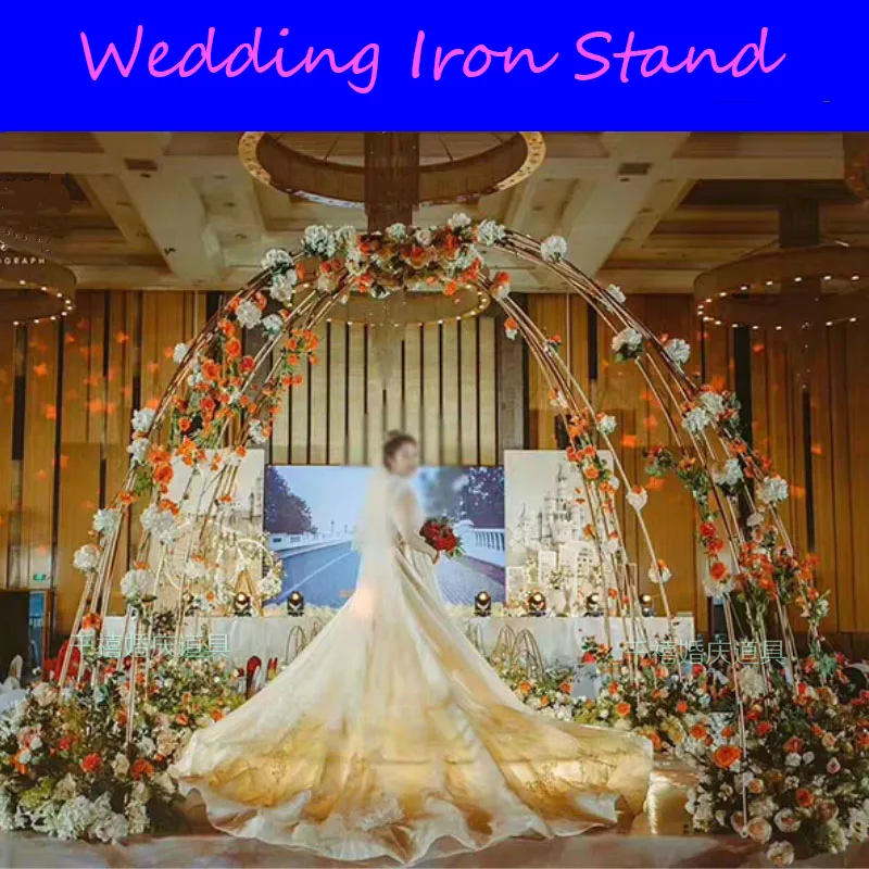 

circle Wedding Arch Background Wrought Iron Shelf Decorative Props DIY Round Party Background Shelf Flower with Frame