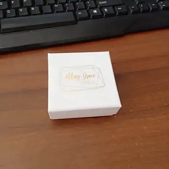 

Wholesale 500pcs/lot custom printed gold logo jewelry gift boxes Packaging earring necklace boxes include jewelry velvet foam