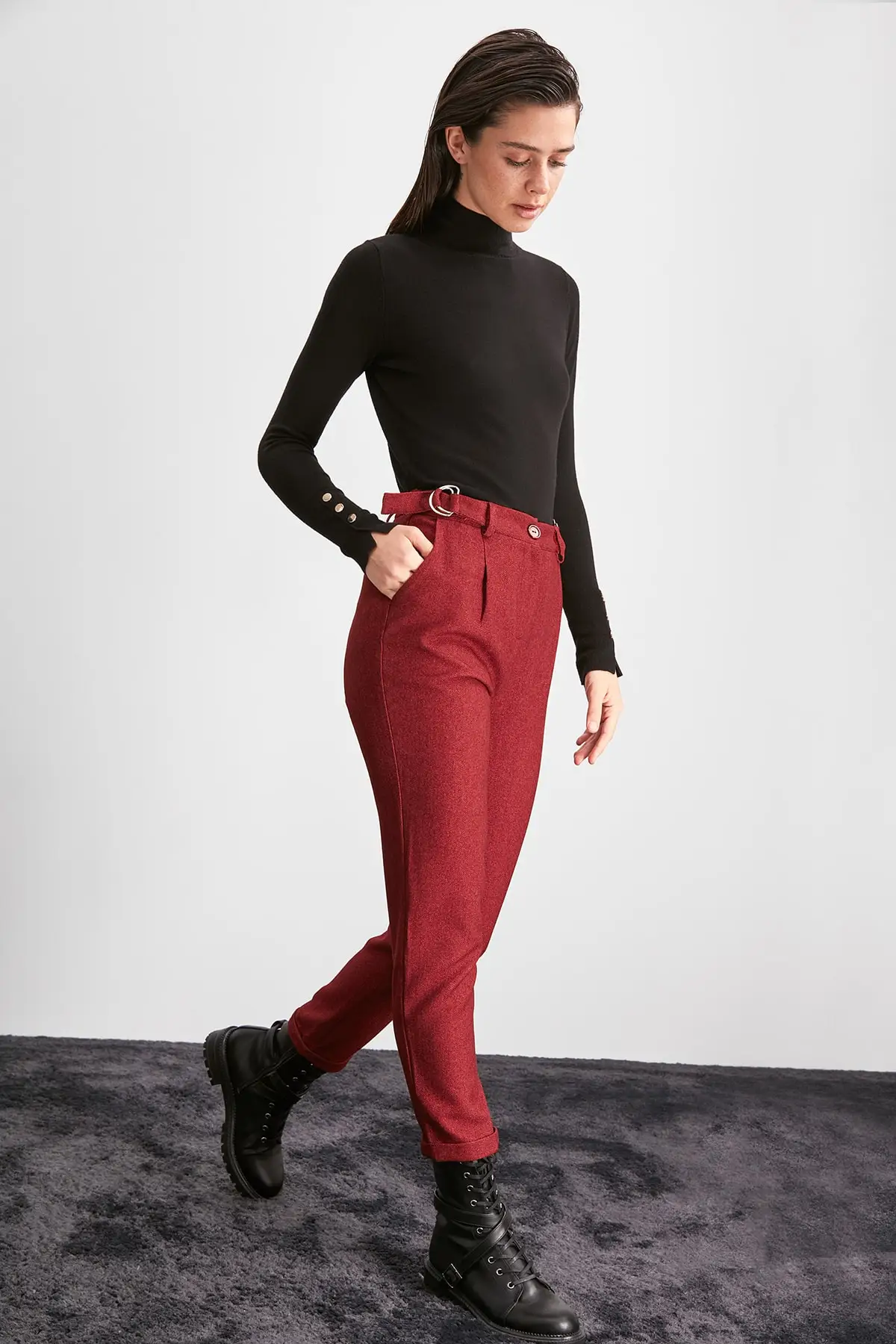 Trendyol однотонные брюки с поясом TWOAW20PL0540
