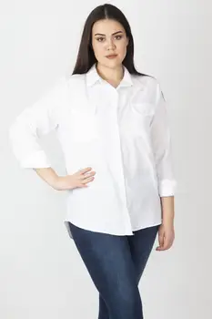 

Sans Textile Women 'S Pocket Detail Front Buttoned Blouse 65 N16058