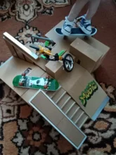 Mini Tabla de Patinaje con los dedos de aleación, juguetes de combinación monopatín para niños, pista de rampa, juego de juguetes educativos para niños, regalos de cumpleaños