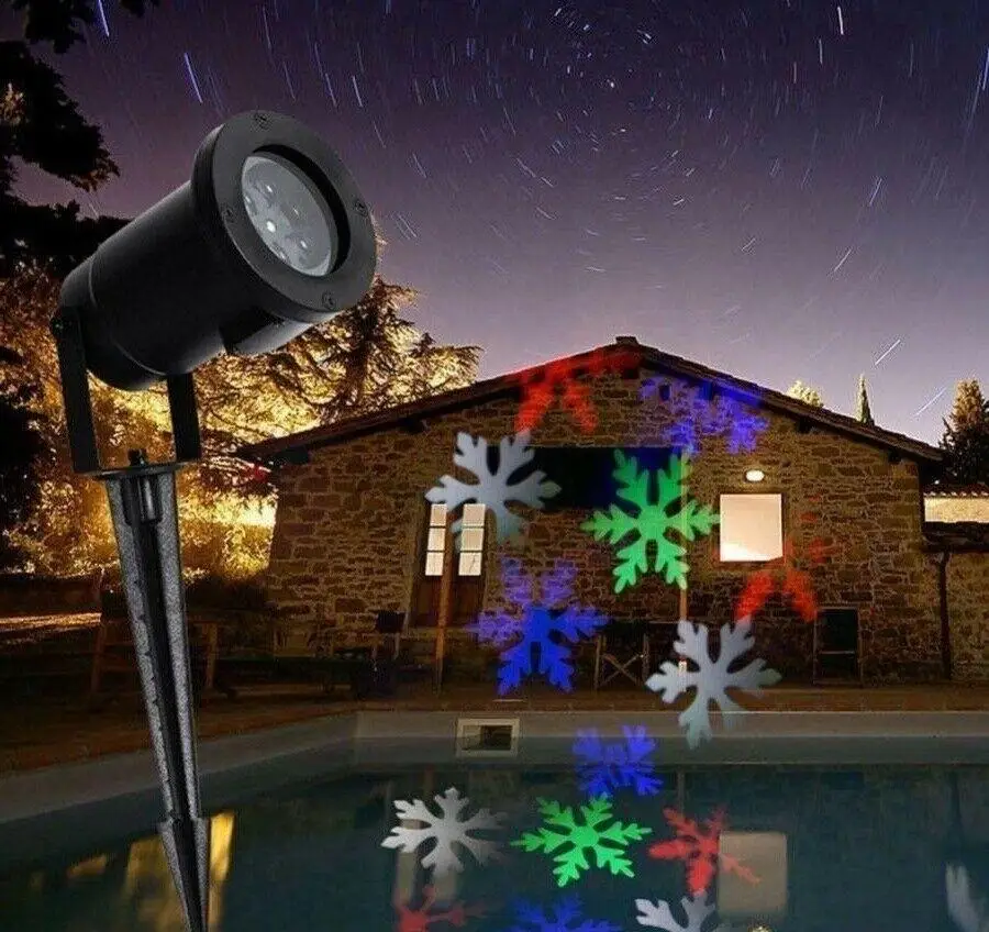 PICCHETTO PER ESTERNO PROIETTORE LUCI NATALE DISEGNI FIGURE ADDOBBI COLORATI