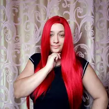 HANNE-Peluca de fiesta larga y recta para mujer, color rojo/Verde/azul/morado, fibra resistente al calor, aspecto Natural