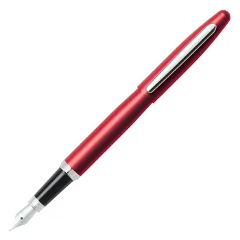 

Sheaffer-plated nickel and fine nib fountain pen with trims, color: red on pens