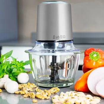 

Electric food grinder 400W with glass bowl food grinder 1 L for meat vegetable dry fruit