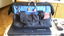 WORKPRO-Bolsa de herramientas de alta resistencia para hombe, organizador de utensilios de 14/15/16 pulgadas de gran capacidad, multibolsa, bandolera