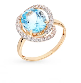 

Gold ring with Topaz sunlight sample 585