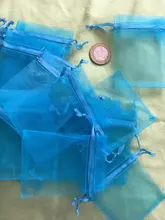 Bolsas de Organza para regalos de boda, bolsitas con cordón de caramelo para embalaje de exhibición de pendientes y joyería, 7x9cm, 10/20/50/100 Uds.